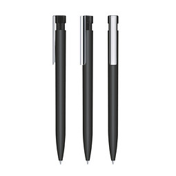senator® Druckkugelschreiber Liberty Soft Touch MC, blaue Mine, schwarz