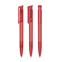 senator® Druckkugelschreiber Super Hit Clear SG, blaue Mine, rot 186