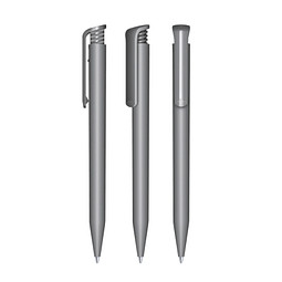 senator® Druckkugelschreiber Super Hit Matt, blaue Mine, grau cool gray 9
