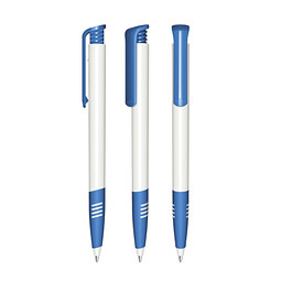 senator® Druckkugelschreiber Super Hit Polished Basic SG, blaue Mine, weiß,blau 2935