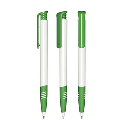 senator® Druckkugelschreiber Super Hit Polished Basic SG, blaue Mine, weiß,grün 347