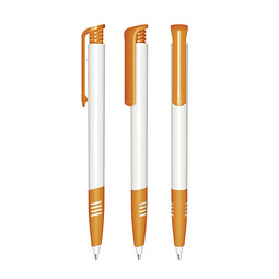 senator® Druckkugelschreiber Super Hit Polished Basic SG, blaue Mine, weiß,orange 151
