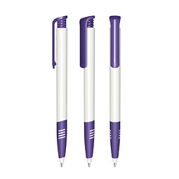 senator® Druckkugelschreiber Super Hit Polished Basic SG, blaue Mine, weiß,violett 267