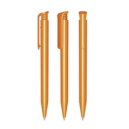 senator® Druckkugelschreiber Super Hit Polished, blaue Mine, orange 151