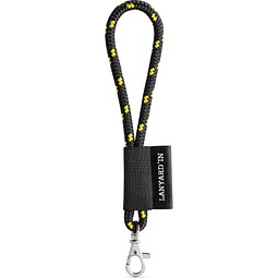 SET Lanyard NAUTIC Short Set mit Karabiner, Schwarz/Gelb