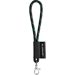 SET Lanyard NAUTIC Short Set mit Karabiner, Schwarz/Grün