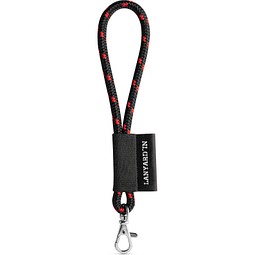 SET Lanyard NAUTIC Short Set mit Karabiner, Schwarz/Rot