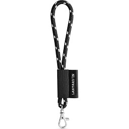 SET Lanyard NAUTIC Short Set mit Karabiner, Schwarz/Weiß