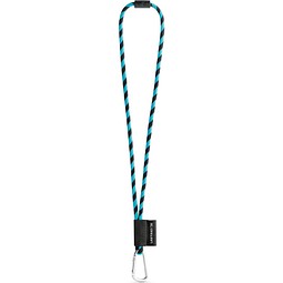 SET Lanyard TUBE Long mit Karabiner und Sicherheitsverschluss, Schwarz/Hellblau