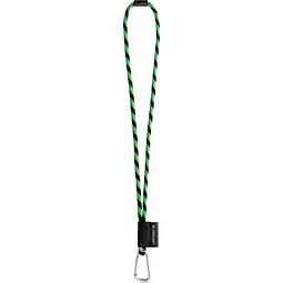 SET Lanyard TUBE Long mit Karabiner und Sicherheitsverschluss, Grün/Schwarz