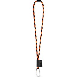 SET Lanyard TUBE Long mit Karabiner und Sicherheitsverschluss, Schwarz/Orange