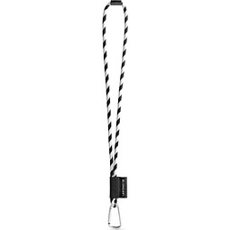 SET Lanyard TUBE Long mit Karabiner und Sicherheitsverschluss, Schwarz/Weiß