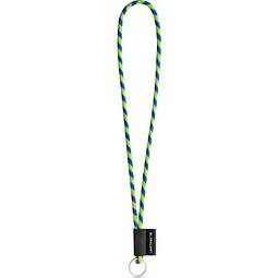 SET Lanyard TUBE Long (Ø 7 mm) mit Ring Ø 32 mm, Gelb Hexachrome/Königsblau