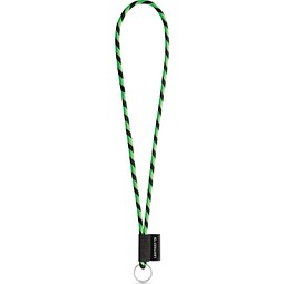 SET Lanyard TUBE Long (Ø 7 mm) mit Ring Ø 32 mm, Grün Hexachrome/Schwarz