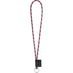 SET Lanyard TUBE Long (Ø 7 mm) mit Ring Ø 32 mm, Orange Hexachrome/Königsblau