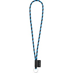 SET Lanyard TUBE Long (Ø 7 mm) mit Ring Ø 32 mm, Schwarz/Königsblau