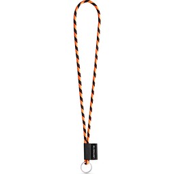 SET Lanyard TUBE Long (Ø 7 mm) mit Ring Ø 32 mm, Schwarz/Orange