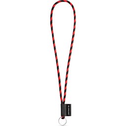 SET Lanyard TUBE Long (Ø 7 mm) mit Ring Ø 32 mm, Schwarz/Rot