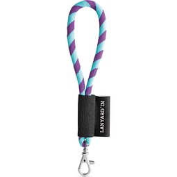SET Lanyard TUBE Short mit Karabiner, Lila/Hellblau