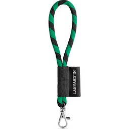 SET Lanyard TUBE Short mit Karabiner, Schwarz/Grün