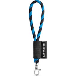 SET Lanyard TUBE Short mit Karabiner, Schwarz/Königsblau