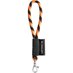 SET Lanyard TUBE Short mit Karabiner, Schwarz/Orange