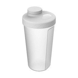 Firmengeschenk Shaker Energy 0,60 l – weiß – mit Logo bedruckt für Fitness und Büroalltag