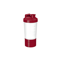 Gastro-Werbemittel Shaker Protein Pro 2 – weiß – mit Logodruck 0,4l modularer Trinkbecher als praktischer Eiweiß-Shaker für Sport & Fitness