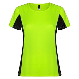 Shanghai Sport T-Shirt für Damen, Fluor Green / schwarz, L
