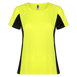 Shanghai Sport T-Shirt für Damen, Fluor Yellow / schwarz, 2XL