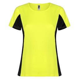 Shanghai Sport T-Shirt für Damen, Fluor Yellow / schwarz, M