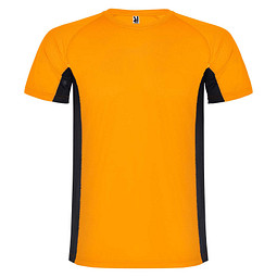 Shanghai Sport T-Shirt für Kinder, Fluor Orange / schwarz, 16
