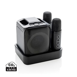 Singvibe Karaoke-Set mit Doppelmikrofon aus RCS rec. ABS, schwarz