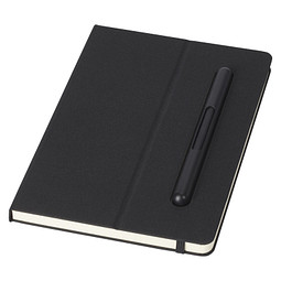 Skribo Kugelschreiber und Notizbuch im Set, schwarz