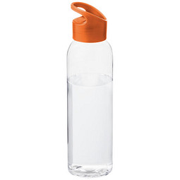 Sport-Werbemittel Tritan Flasche Sky – orange-transparent – mit 48h Express-Druck 650 ml BPA-frei auslaufsicher für Sportevents