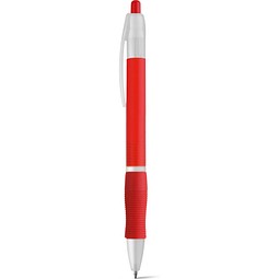 SLIM BK. Kugelschreiber aus ABS mit Gummigriff, Rot