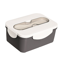 SNACK Lunchbox mit Löffel, grau