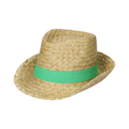 Mitarbeitergeschenk Sommerhut Kuba – natur – mit Logodruck hochwertiger Trilby-Schnitt aus geflochtenem Seegras für Firmenveranstaltungen