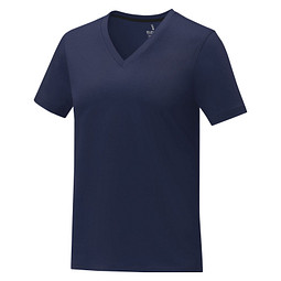 Somoto T-Shirt mit V-Ausschnitt für Damen, navy, M