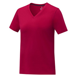 Somoto T-Shirt mit V-Ausschnitt für Damen, rot, M