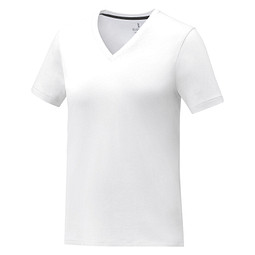 Somoto T-Shirt mit V-Ausschnitt für Damen, weiss, M