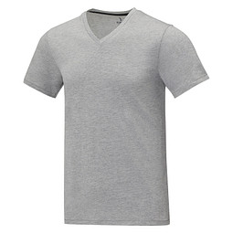 Somoto T-Shirt mit V-Ausschnitt für Herren, heather grau, 3XL