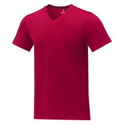 Somoto T-Shirt mit V-Ausschnitt für Herren, rot, M