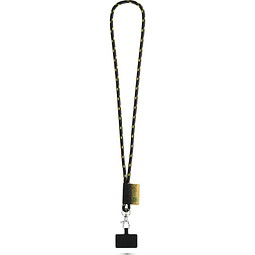 STAFFORD. SET Lanyard NAUTIC Long (Ø 7 mm) mit 9 mm Schnappkarabiner und Handyhalterung, Schwarz/Gelb