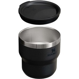 Stanley Stay Hot 295 ml Edelstahl isolierter, stapelbarer Camp Becher, schwarz