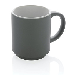 Stapelbare Keramiktasse, grau