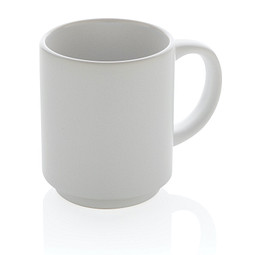 Stapelbare Keramiktasse, weiß