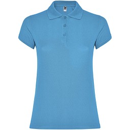 Star Poloshirt für Damen, türkis, L