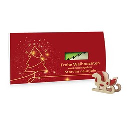 Steckfiguren-Karte Filz, Standardmotiv, Schlitten