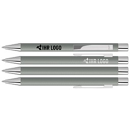 uma® Metall-Kugelschreiber Straight SI, blaue Mine, grau